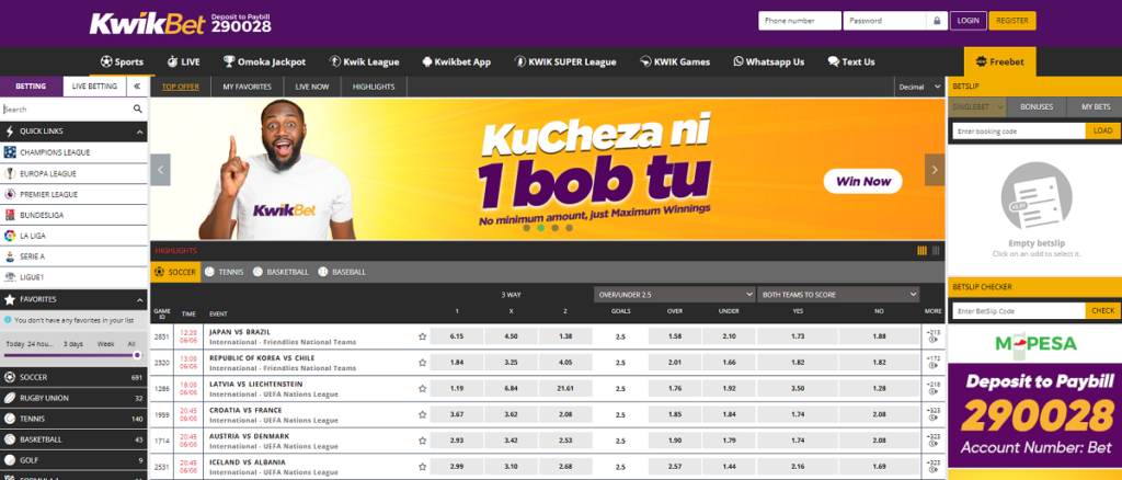 Kwikbet Website Design