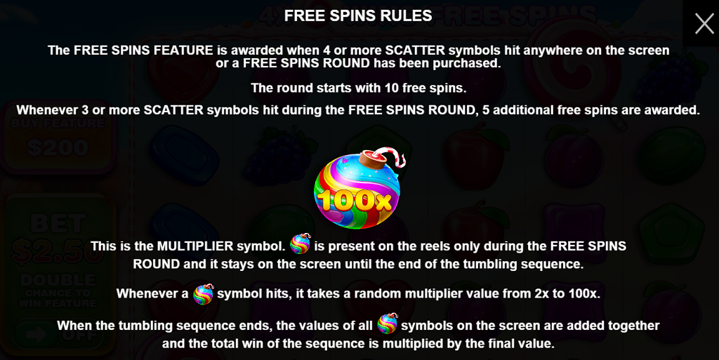 Sweet Bonanza Free Spins Feature